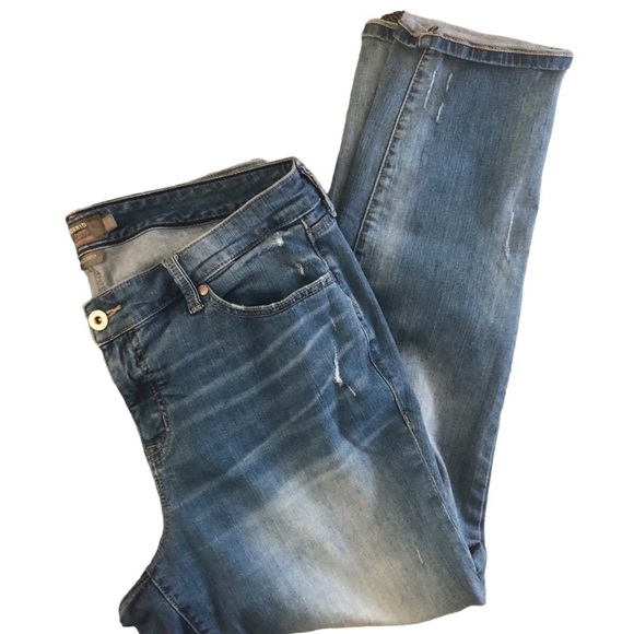 Torrid Boyfriend Straight Vintage Stretch Distressed Jean Size 14X29 Blue Fall - Picture 1 of 5